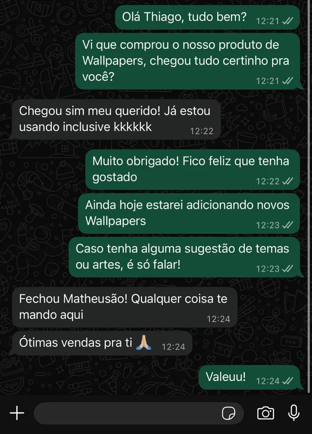 Conversa real com cliente do IMPASTO PAPER 4