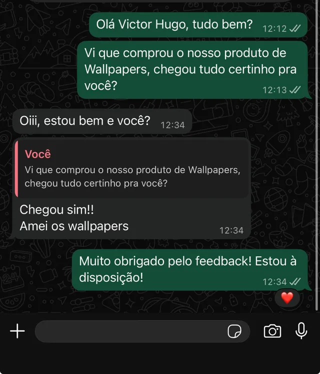 Conversa real com cliente do IMPASTO PAPER 2